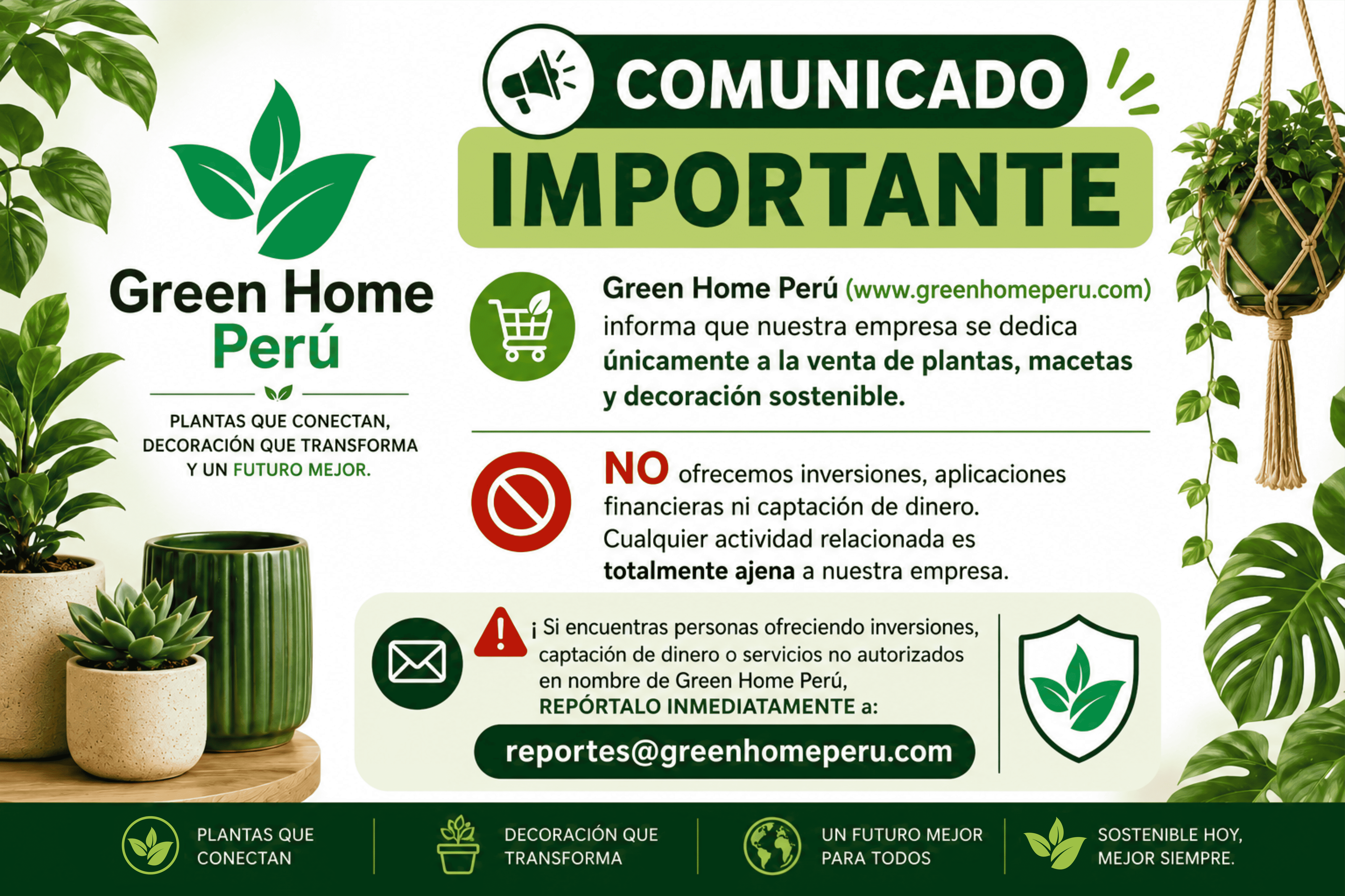 Comunicado Green Home Perú